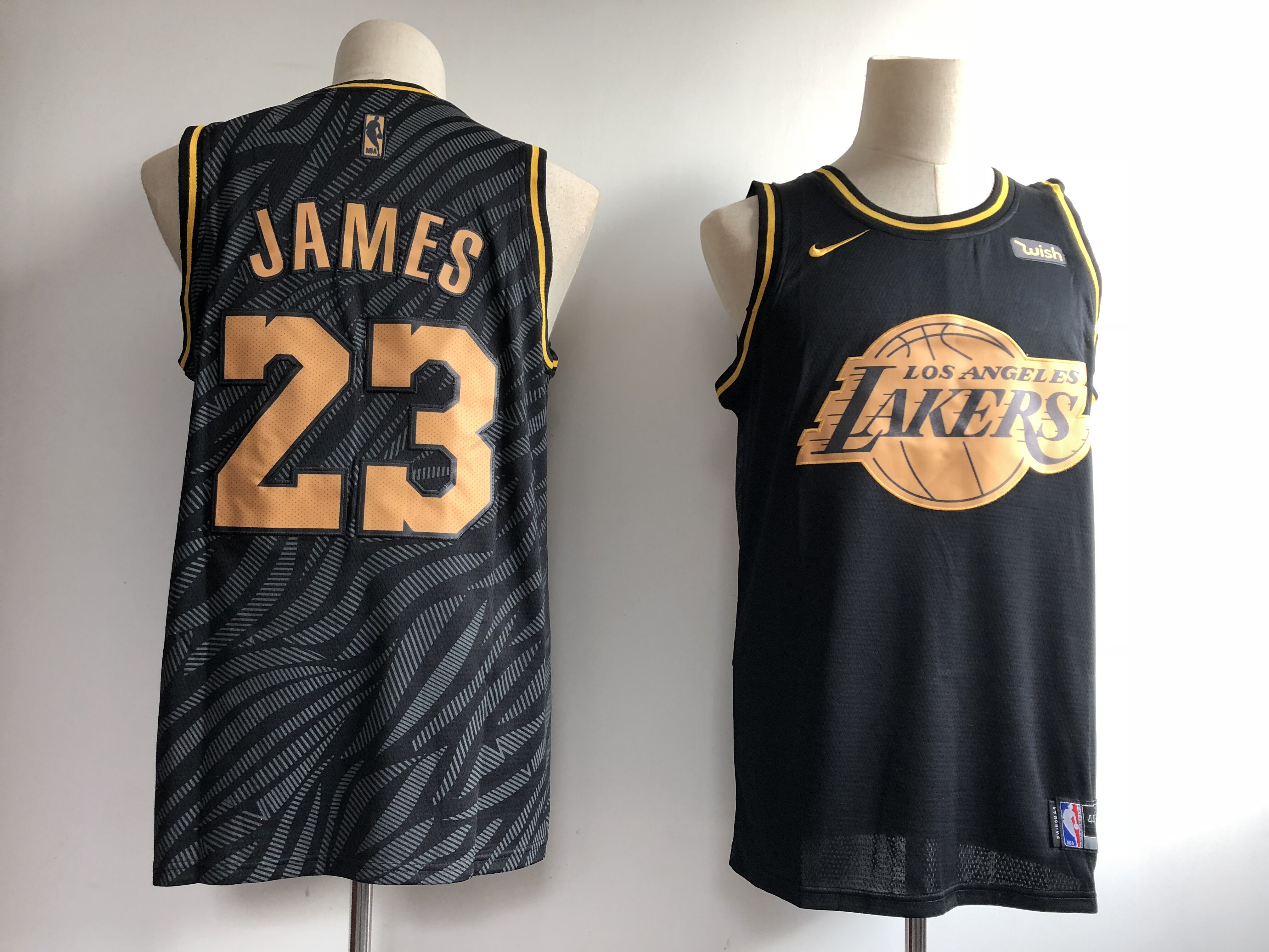 Men Los Angeles Lakers 23 James Black Nike NBA Jerseys